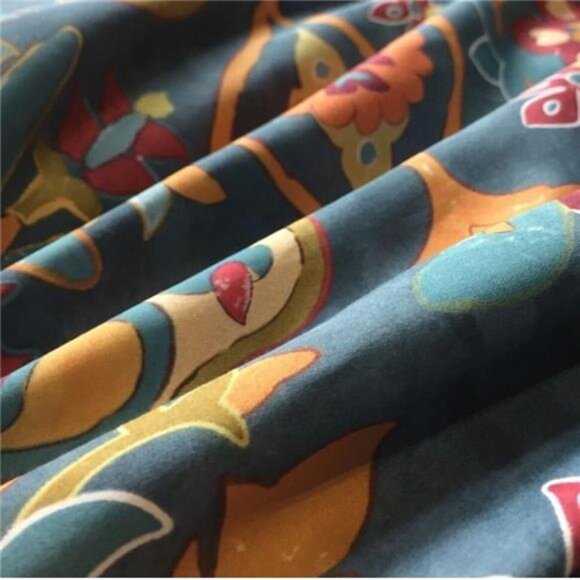 NEW Anthro Blue Damask Boho Queen King Egyptian Cotton Bedding Duvet & Sham Set - Picture 7 of 9